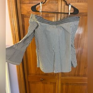 Loft off the shoulder striped top